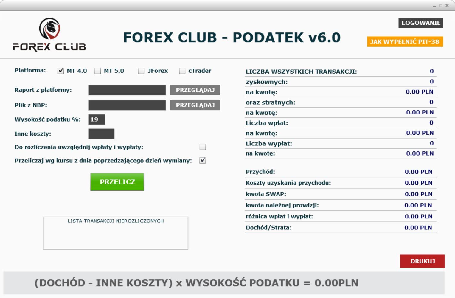 Podatek Forex | Program Forex Club - Podatek | Rozlicz transakcje FX forex club podatek 6.0